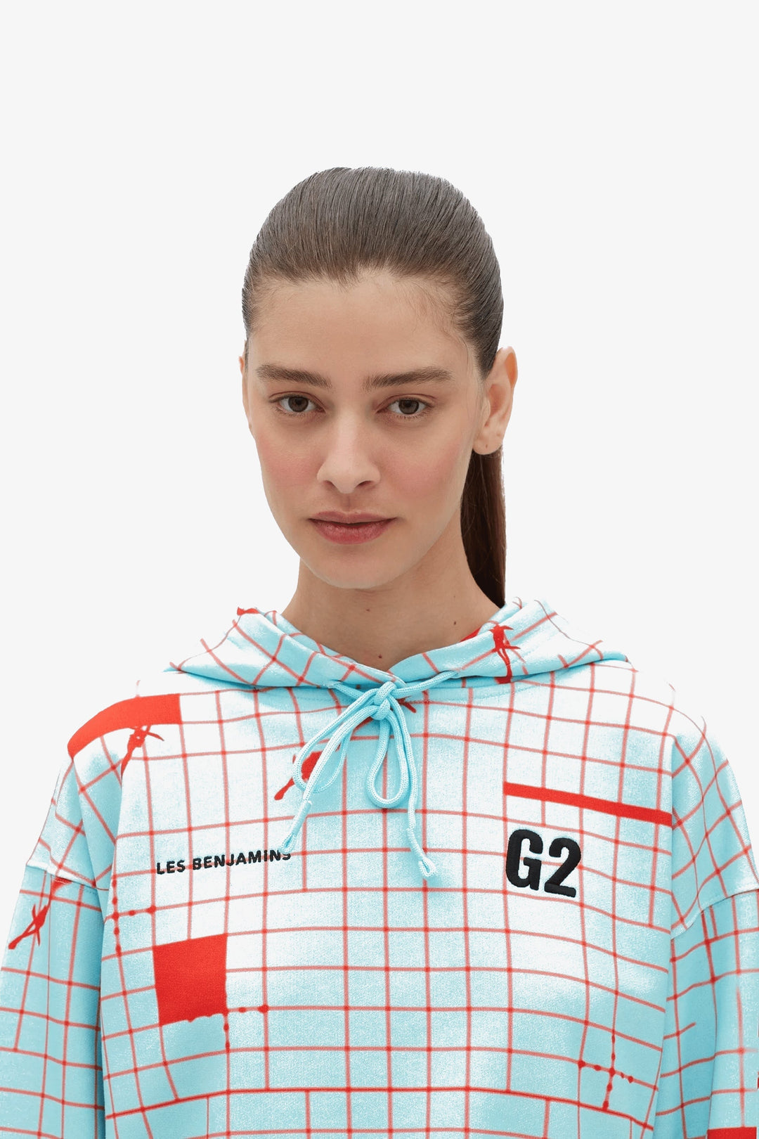 G2 x LB Light Blue Cropped Hoodie