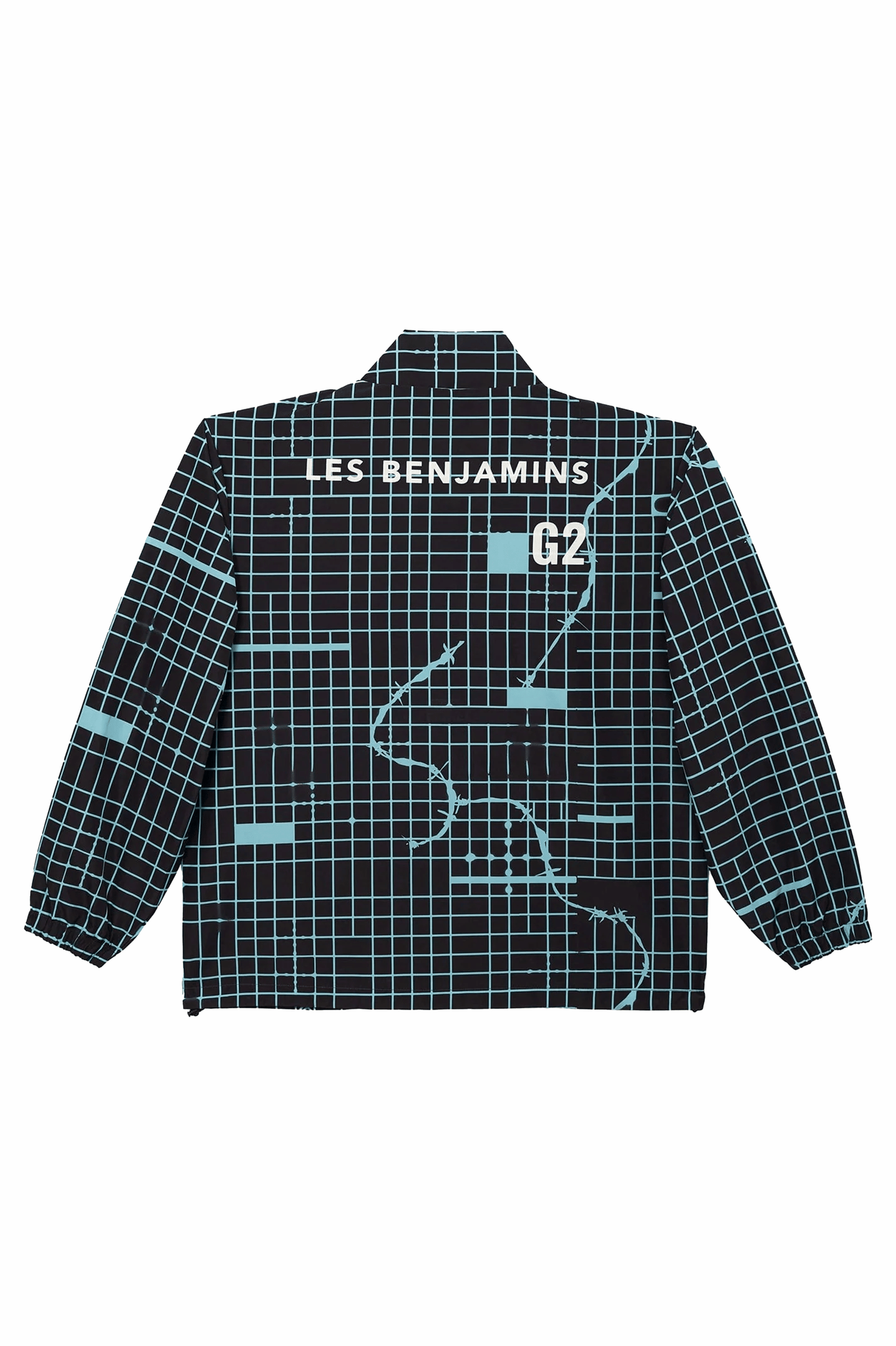 G2 x LB Black Blue Grid Nylon Jacket